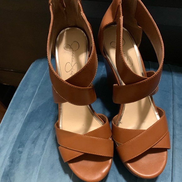 Jessica Simpson Sz. 10 leather wedges - Picture 2 of 5